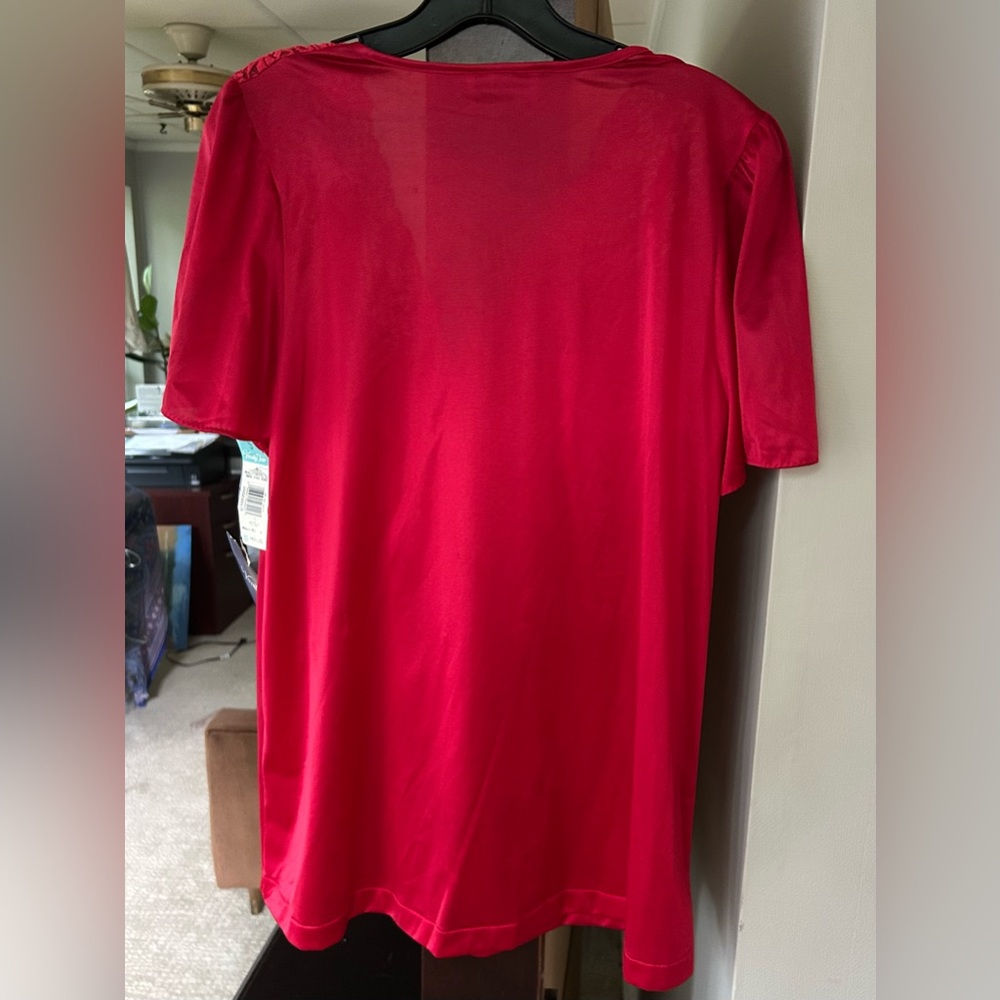 NWT VINTAGE VANITY FAIR 90s Deadstock Red Silky Pajama Set Valentine’s PJs Small - Picture 12 of 12